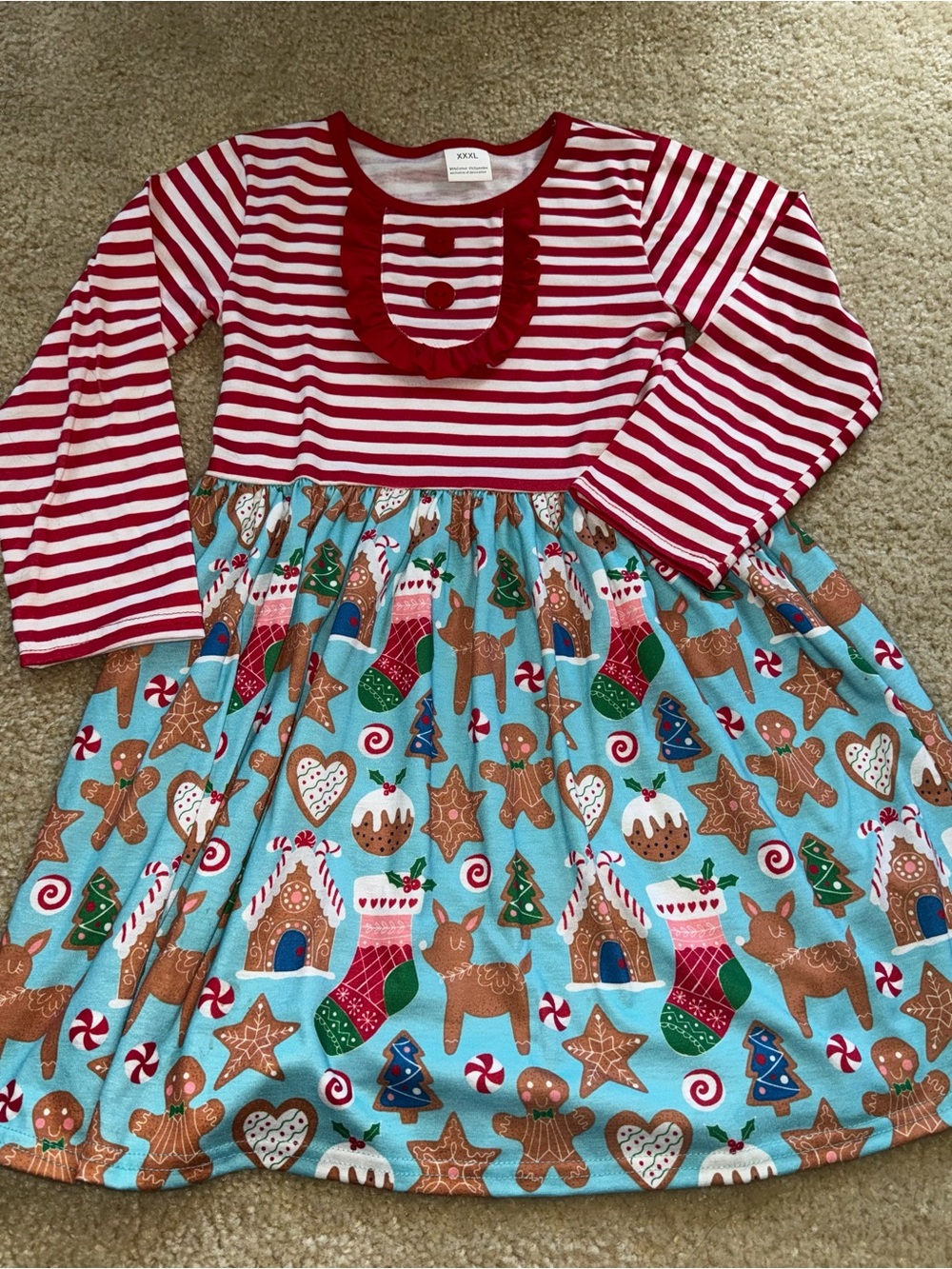 Girls Holiday Christmas Dress Long Sleeve